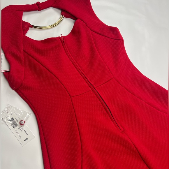 NWT Bisou Bisou Red Bodycon Midi Dress Size 4 - Picture 6 of 9